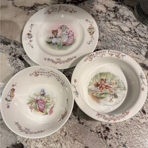 The World of Beatrix Potter Set Of Three Vintage Dishes Royal Albert